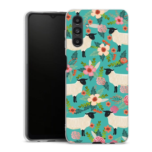 Coque Samsung Galaxy A04S Motif Floral de sanctuaire de ferme de moutons